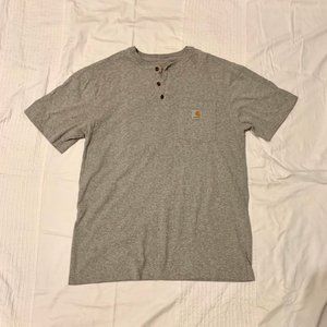 CARHARTT grey oversized button up tee with side pocket